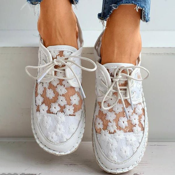 Scarpa ortopedica elegante con motivo floreale