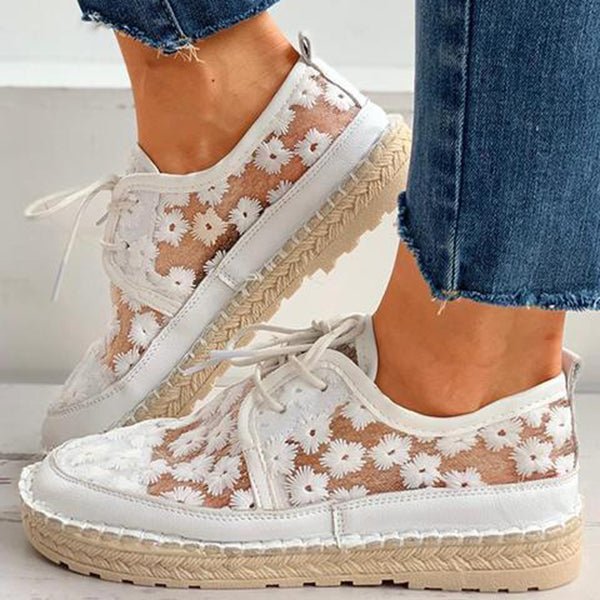 Scarpa ortopedica elegante con motivo floreale