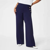 Women's Plus Size High-Waisted Trousers - Elegant & Comfy Fit for Casual & Formal Wear