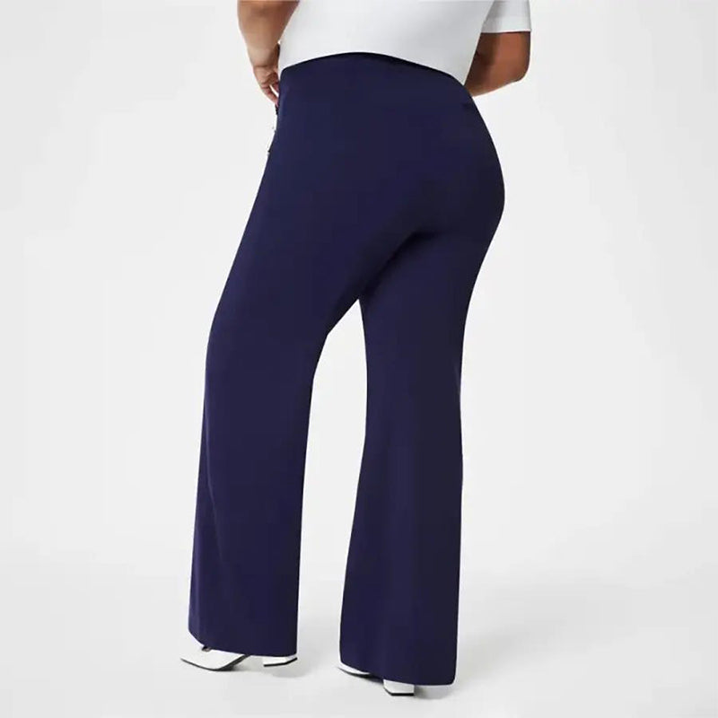 Women's Plus Size High-Waisted Trousers - Elegant & Comfy Fit for Casual & Formal Wear