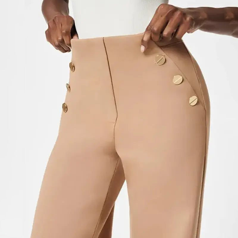 Women's Plus Size High-Waisted Trousers - Elegant & Comfy Fit for Casual & Formal Wear