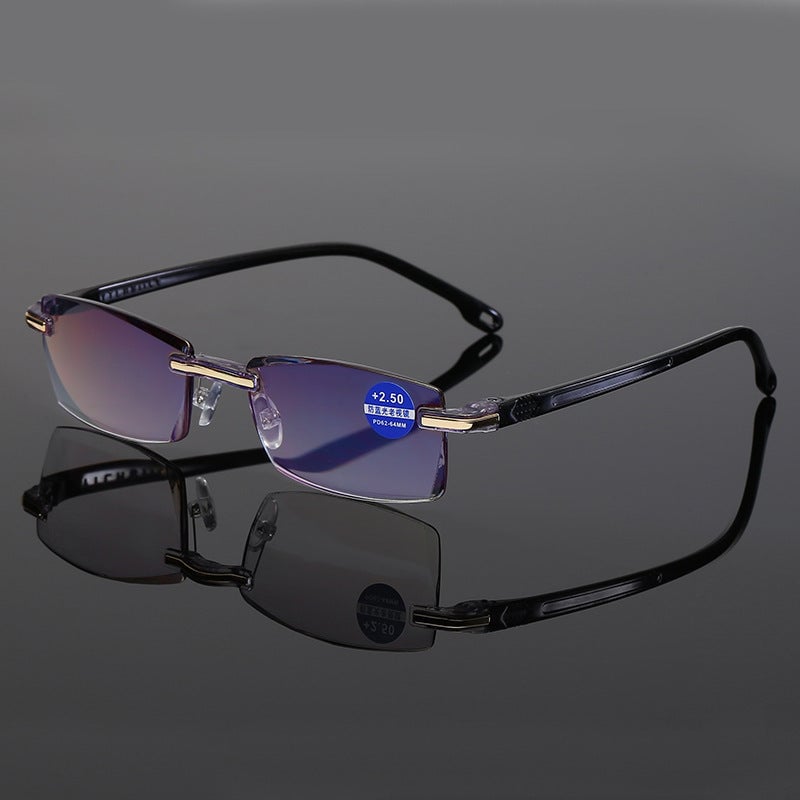 Intelligent Progressive Reading Glasses | Ultralight & Blue Light Filter | For Near & Far Vision | Titanium TR90 Frame