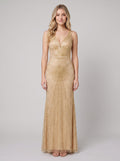 Women's Beaded Fit and Flare Evening Gown | Sleeveless Deep V-Neck Formal Christmas Party Dress | Full Length Lined Maxi