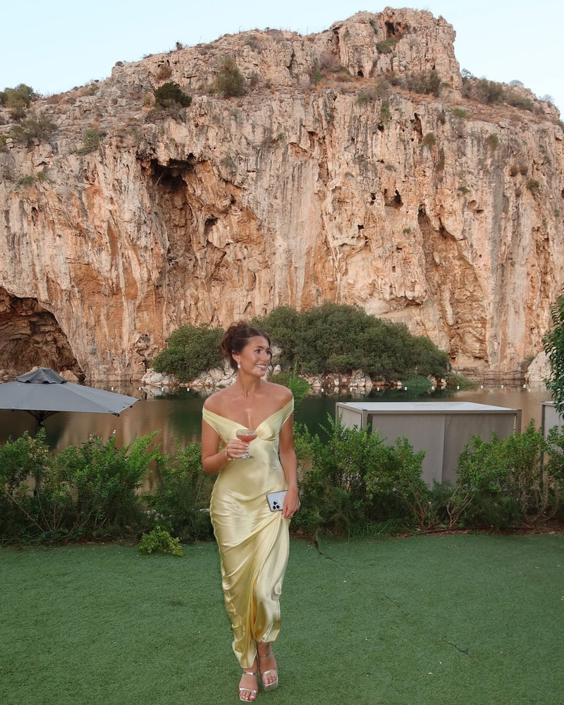 Alina | Satin Backless Maxi Dress