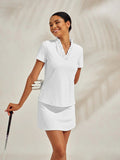 Women’s Ruffle V-Neck Golf Polo UPF50+