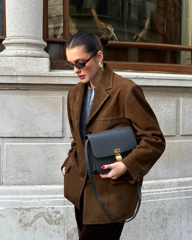 Women's Brown Suede Jacket | Classic, Soft & Stylish Outerwear