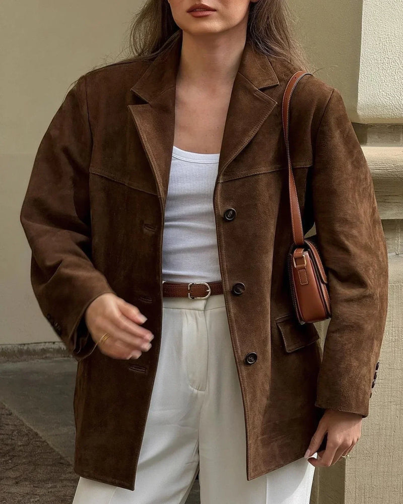 Women's Brown Suede Jacket | Classic, Soft & Stylish Outerwear