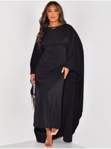 Women’s Cape Maxi Dress - Flowy Fit for Daytime & Evening Wear