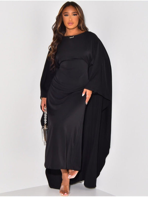 Women’s Cape Maxi Dress - Flowy Fit for Daytime & Evening Wear