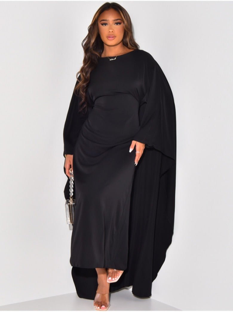 Women’s Cape Maxi Dress - Flowy Fit for Daytime & Evening Wear