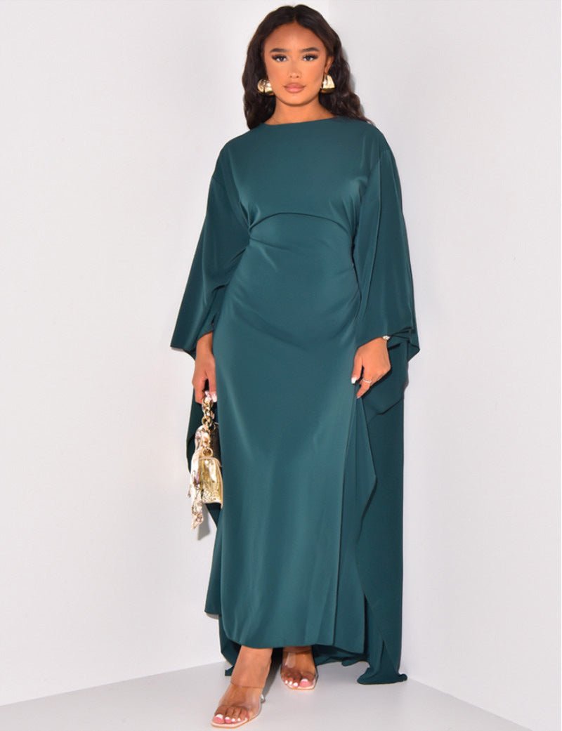 Women’s Cape Maxi Dress - Flowy Fit for Daytime & Evening Wear