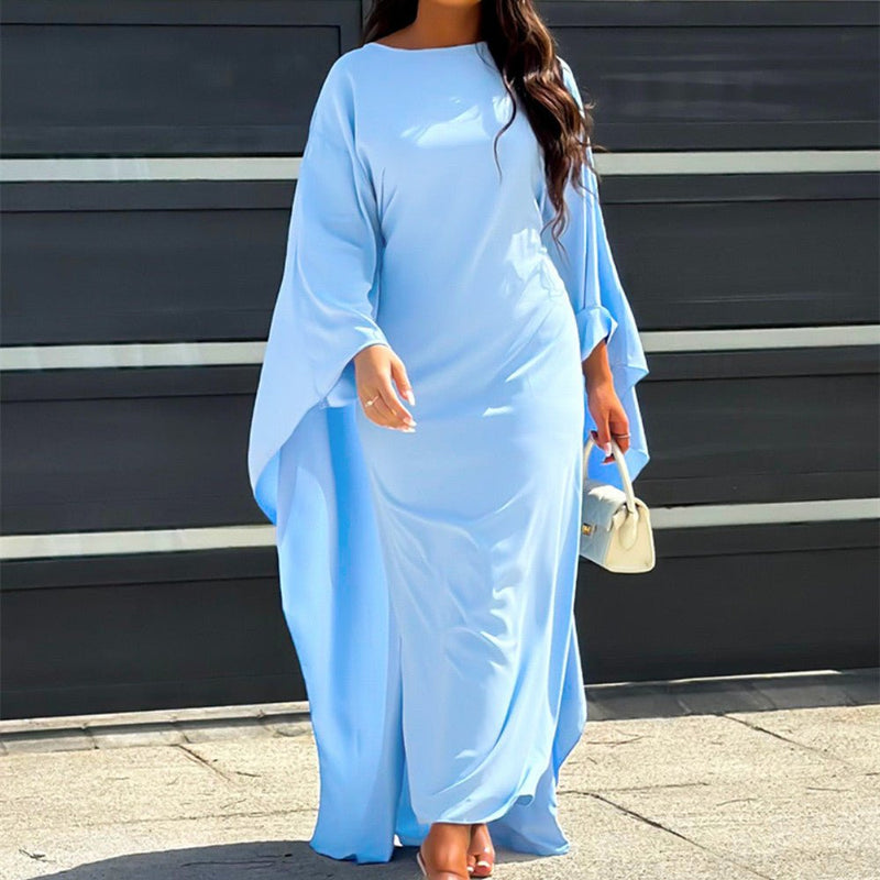 Women’s Cape Maxi Dress - Flowy Fit for Daytime & Evening Wear
