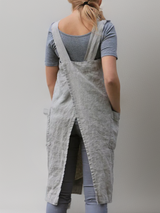 Women's Cotton-linen apron dress | Cross-Back Design & Practical Pockets | Everyday Crafting Essential