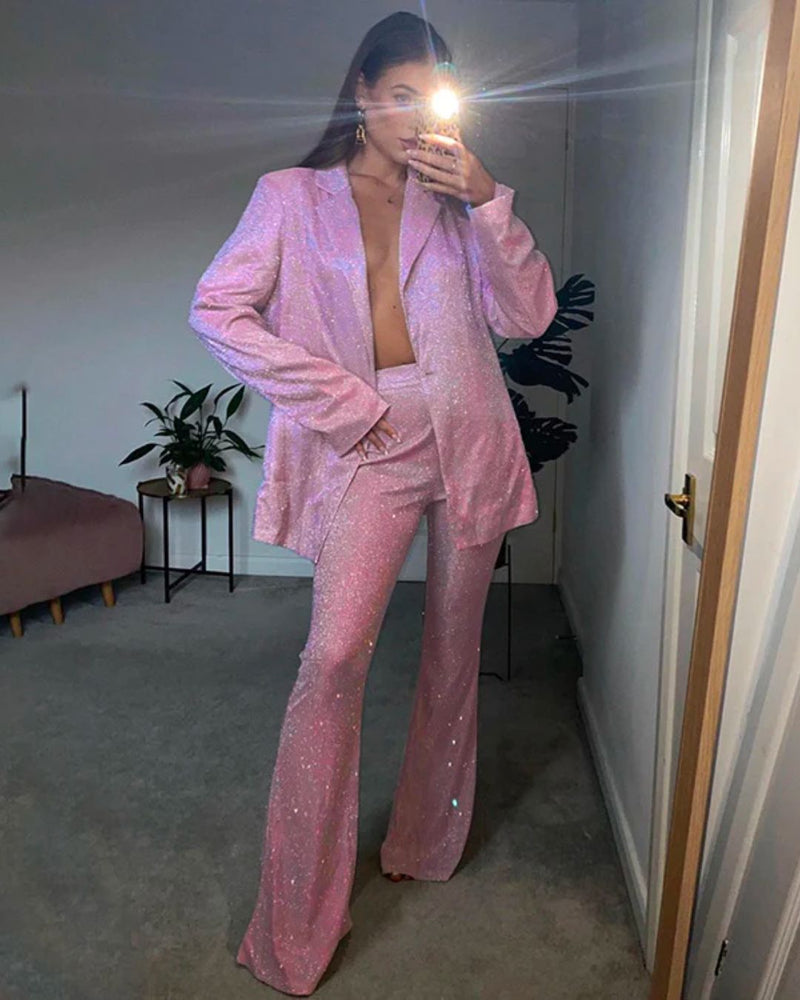 Women's Glitter Blazer Set | Glamorous, Stylish & Elegant