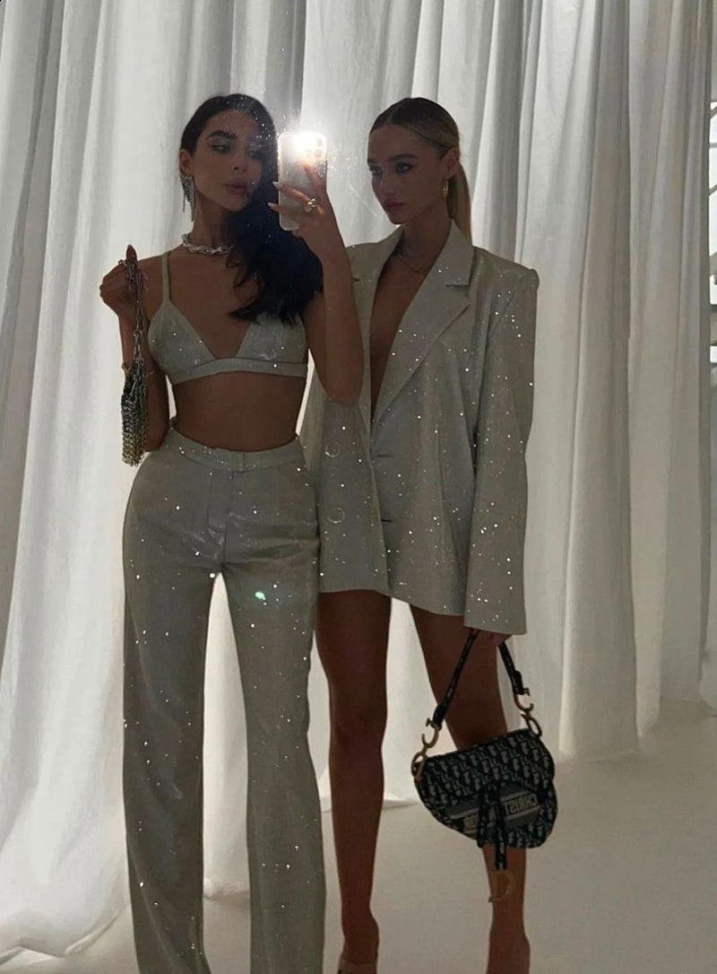 Women's Glitter Blazer Set | Glamorous, Stylish & Elegant
