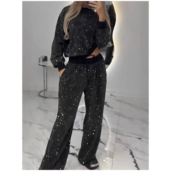 Women’s Glitter Lounge Set – Elegant, Comfortable & Glamorous Casual Wear