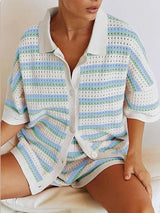 Women's Knitted Set with Stripes | Light, Comfortable & Soft