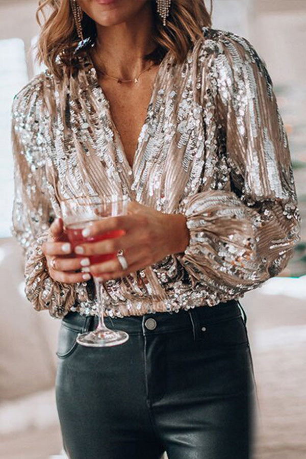 Women’s Long Sleeve Blouse – Elegant V-Neck, Soft Fit for Day & Evening Wear