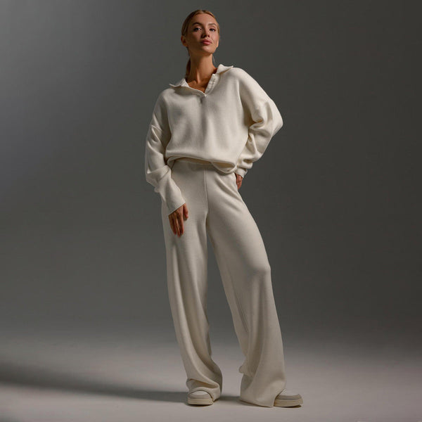 Women’s Lounge Set – Relaxed-Fit Pullover & Wide-Leg Trousers