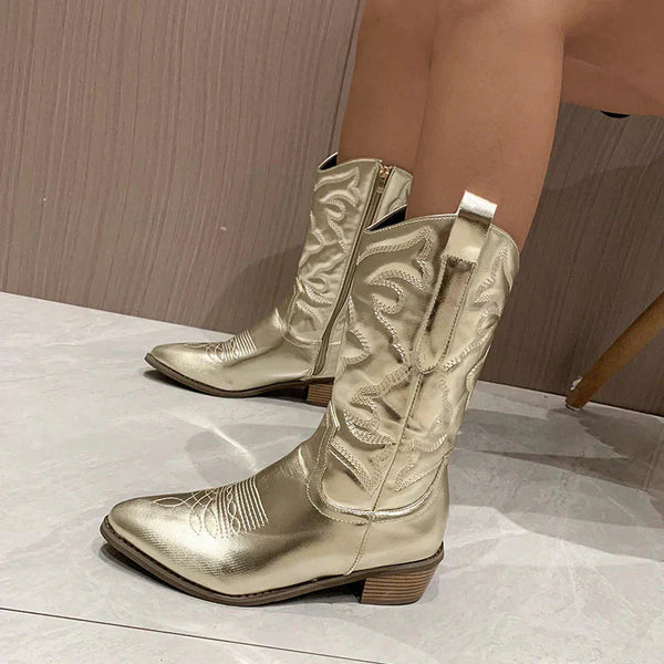 Women's Leather Cowboy Boots | Modern Style & All-Day Comfort