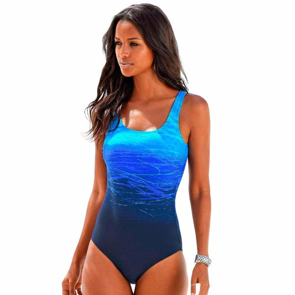 Women's One-Piece Sport Swimsuit |  Stylish Back Cut-Out & Quick Dry Material