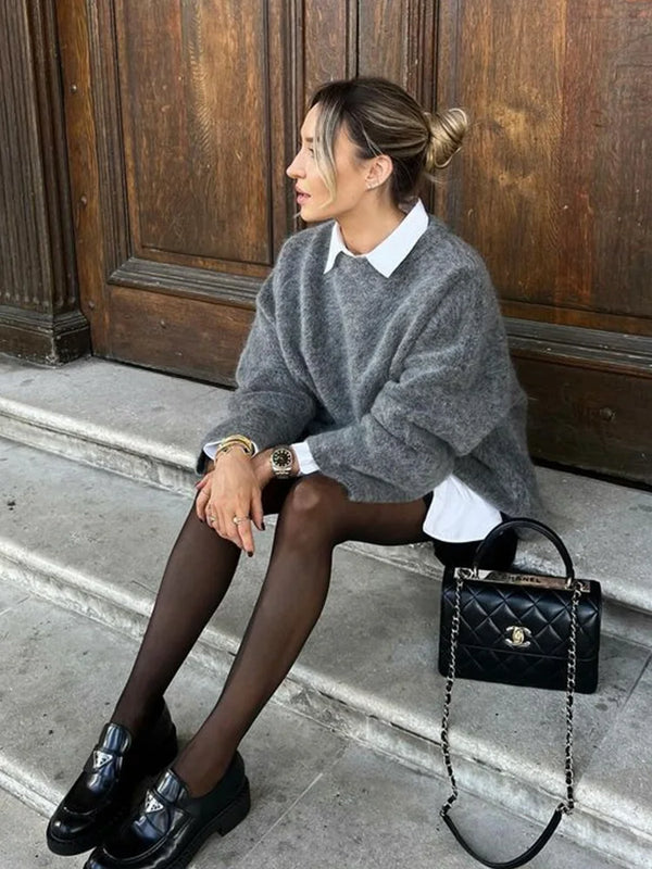 Women's Oversized Knitted Sweater | Cozy & Relaxed Fit | Everyday Layering & Comfort