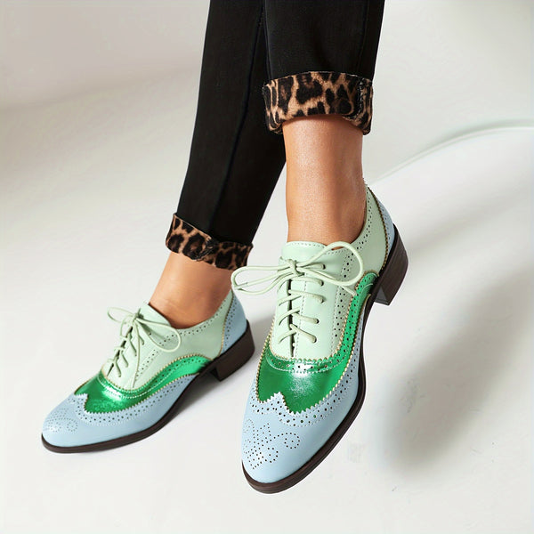 Women’s Oxford Brogue Shoes | Vintage-Inspired with Low Heel