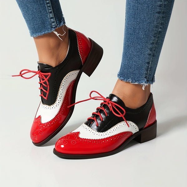 Women’s Oxford Brogue Shoes | Vintage-Inspired with Low Heel