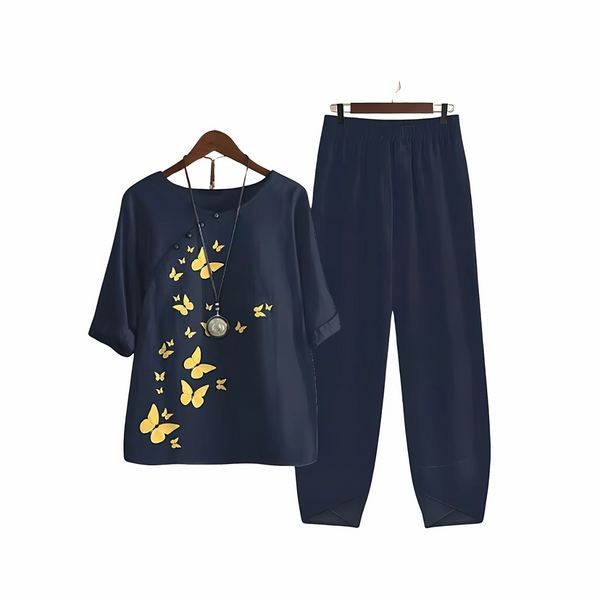 Women's Printed Blouse and Trouser Set | Comfortable Fit | Versatile Day-to-Night Wear