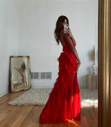 Women's Ruffle Maxi Dress – Elegant Day-to-Evening Style