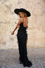 Women's Ruffle Maxi Dress – Elegant Day-to-Evening Style