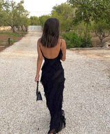 Women's Ruffle Maxi Dress – Elegant Day-to-Evening Style