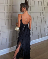Women's Ruffle Maxi Dress – Elegant Day-to-Evening Style