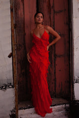 Women's Ruffle Maxi Dress – Elegant Day-to-Evening Style