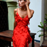 Women's Ruffle Maxi Dress – Elegant Day-to-Evening Style