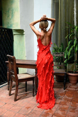Women's Ruffle Maxi Dress – Elegant Day-to-Evening Style
