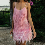 Women's Sequin Feather Dress | Glamorous, Playful & Elegant