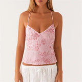 Women’s Sequin Halter Crop Top | Glitter V-Neck Cami with Pearl Details | Festival & Summer Wear