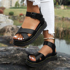 Women Black Sporty Sandals