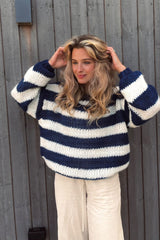Women's Striped Sweater | Casual & Comfortable Fit | Soft Knitted Fabric