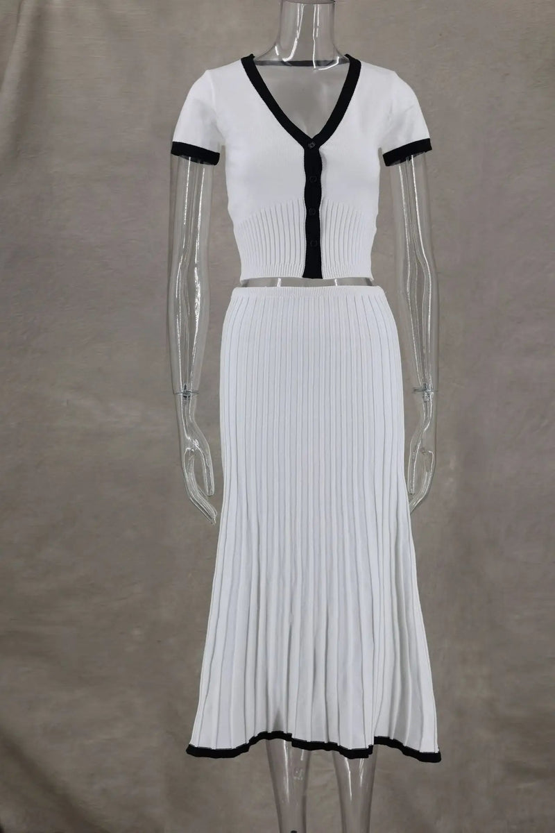 Women's Two-Piece Ribbed Set | Classic Elegance & Comfort | Soft Fabric