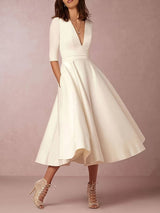 Women's V-Neck Wedding Guest Dress – Stylish, Flattering & Comfortable for Summer Events