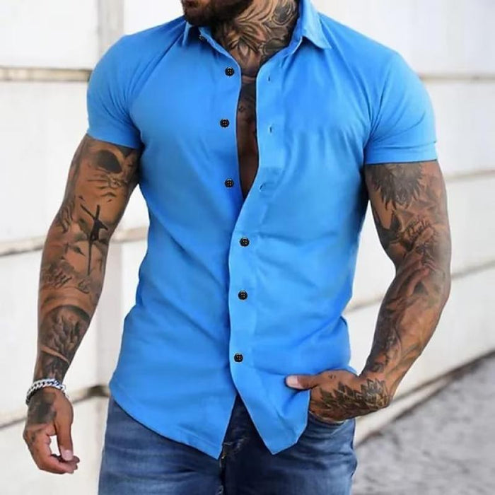 Men’s Tailored Muscle Fit Shirt | Modern Short Sleeve