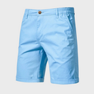 Light blue shorts on a light gray background