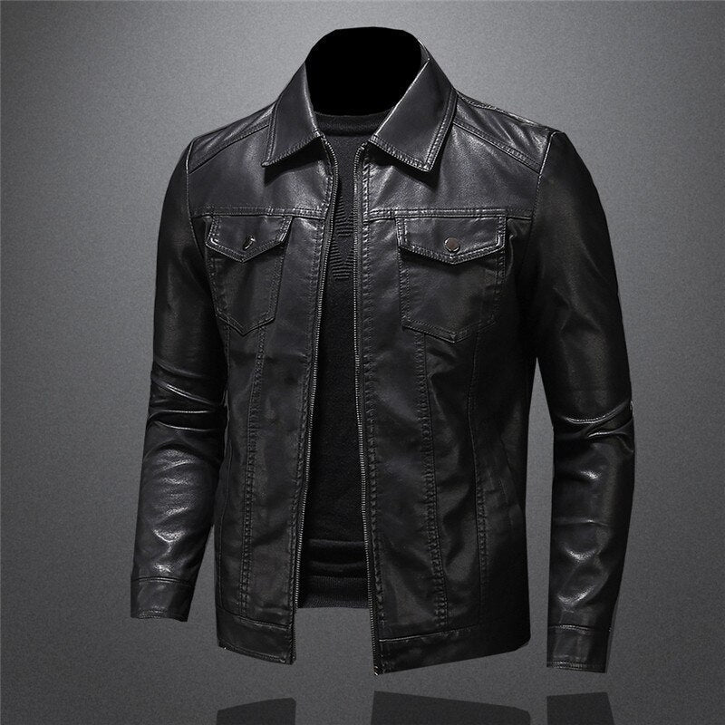 Men's Leather Jacket | Classic Black Design | Stylish & Versatile