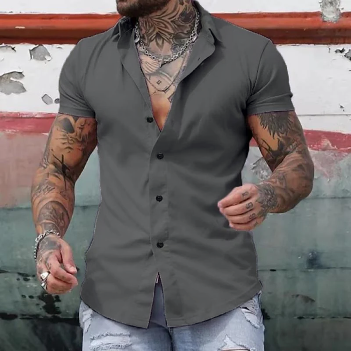 Men’s Tailored Muscle Fit Shirt | Modern Short Sleeve