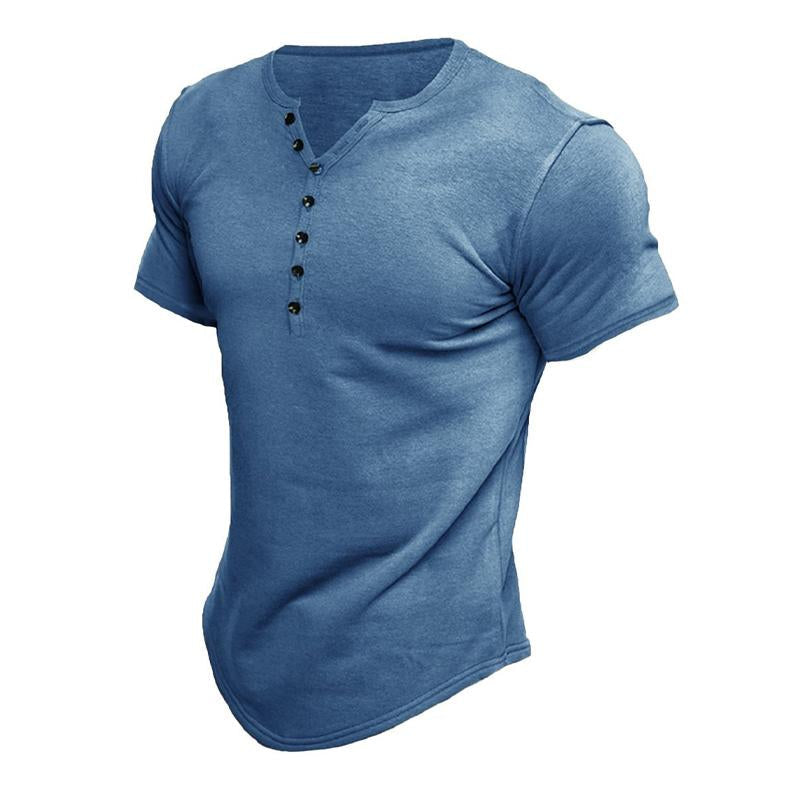 Men’s Henley T-Shirt | Short Sleeve Top - Lightweight Summer Wear