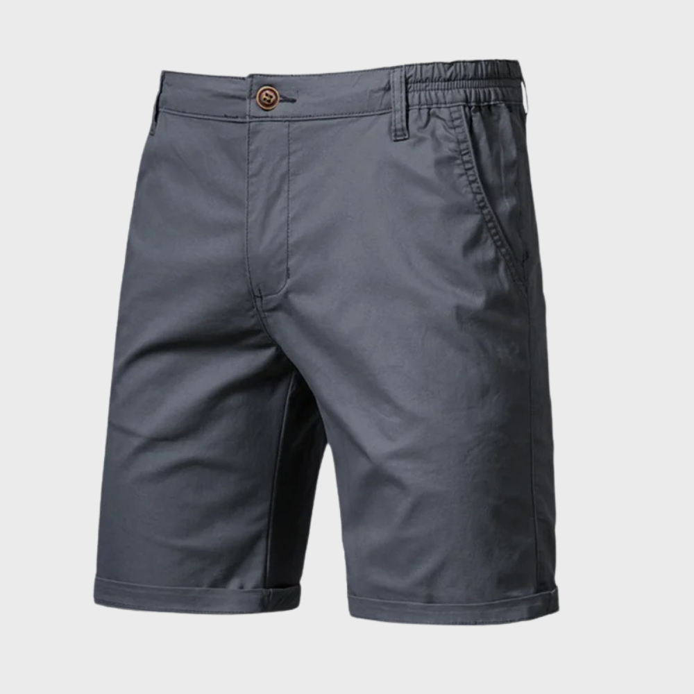Gray shorts on a light gray background