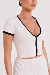 Women's Two-Piece Ribbed Set | Classic Elegance & Comfort | Soft Fabric